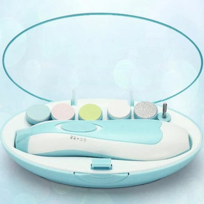 Premium 6-in-1 Electric Baby Nail Trimmer Set | Safe Infant Nail Filer, Clipper Alternative Kit with Storage Case | Random Color