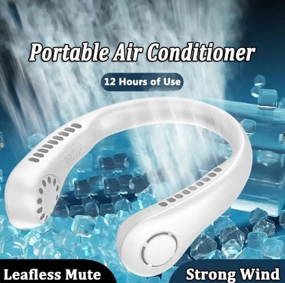 Portable Bladeless Neck Cooler | Hands-Free 360° Airflow USB Rechargeable Neck Fan for Indoor & Outdoor Use