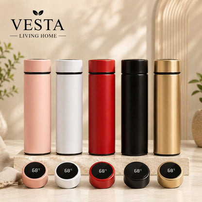 Temperature Display Vacuum Insulated Water Bottle Thermo Flask Made of Premium Stainless Steel Coffee Cup | Random Color