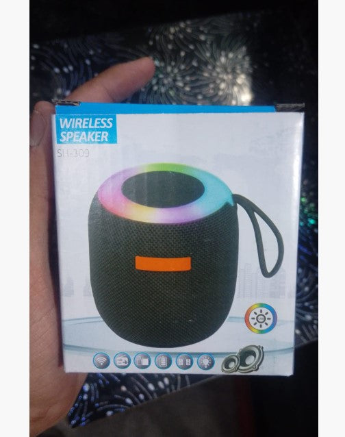 Mini Wireless Speaker SH-309 | Portable Bluetooth Sound Box with RGB LED Light & TWS Support