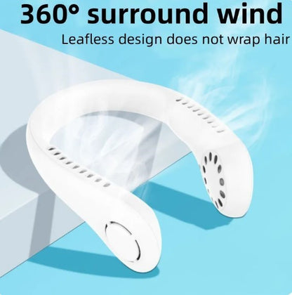Portable Bladeless Neck Cooler | Hands-Free 360° Airflow USB Rechargeable Neck Fan for Indoor & Outdoor Use