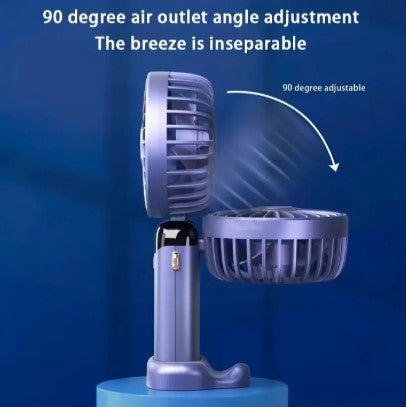 Rechargeable Hand Fan with LED Display | 5 Speed Modes Portable Mini Handy Fan for Kids & School Use
