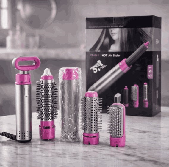 5-in-1 Professional Hot Air Styler & Hair Dryer Set | Multi-Functional Curler, Straightener & Volumizer Kit