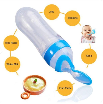 Baby Spoon Feeder Silicone Bottle Feeding